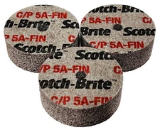 (3) 3M Scotch-Brite Cut and Polish Unitized Wheel 2” x 3/4" x 1/4" 5A Fine 01569