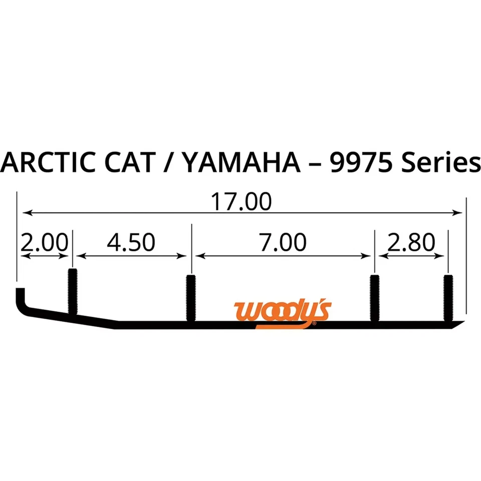 Barras de desgaste Woodys 8" carburo ejecutivas para corredores 03-24 Arctic Cat/Yamaha - WAT-9975 Foto 2 de 4