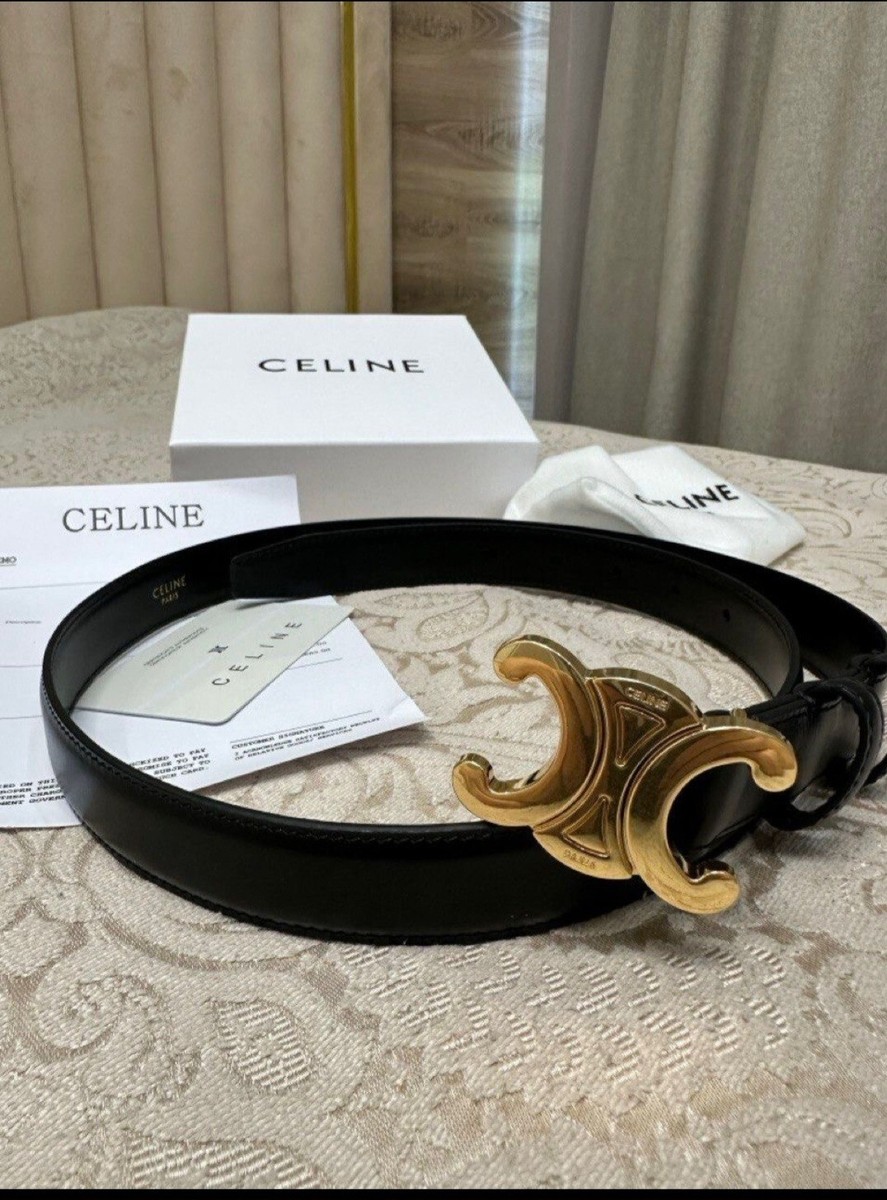 【関税&送料込】Celine Celine Western 14 Smooth Leather Belt CELINE Western 14 belt with elegant strap in smooth calfskin
