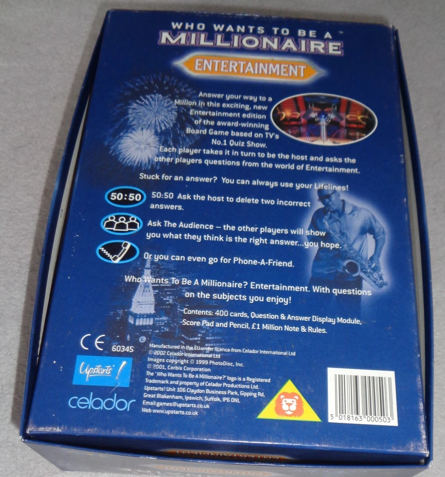 2002 Upstarts ITV Who Wants To Be A Millionaire Entertainment Quiz Complete Game - Image 4 of 4