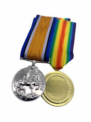 WW1 Medal Pair, British War And Victory Medals, Brand New, Replica