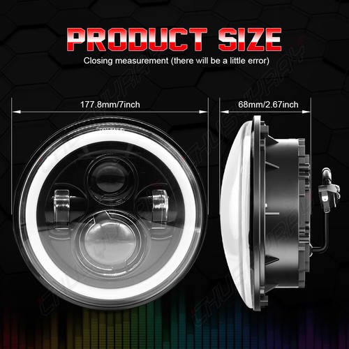 RGB Pair 7inch Round LED Headlights Hi/Lo Beam For Datsun 280ZX/240Z/260Z/280Z - Picture 5 of 16
