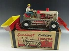MARX 1950's CLIMBING TRACTOR SET SPARKLING TIN MIB WINDUP TOY PERFECT ORIG BOX