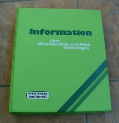 Westfalia Melk- / Milchkühlanlagen, orig. Info-Ordner 70er J. inkl. BA/ETL/Prosp