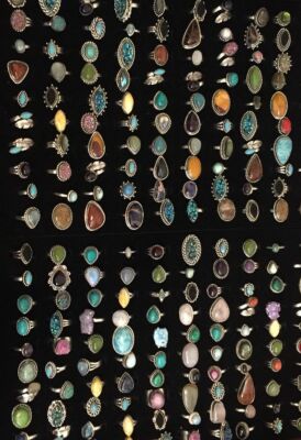 Blue Larimar & Mix Gemstone 925 Sterling Silver Plated 20Pcs Rings Lot Jewelry