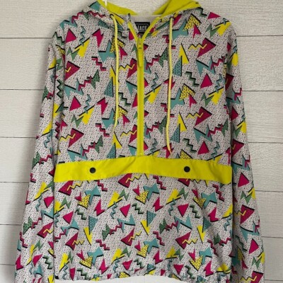 Vintage Black Jack 1999 Windbreaker Jacket Retro 90's Colorful hooded Size S