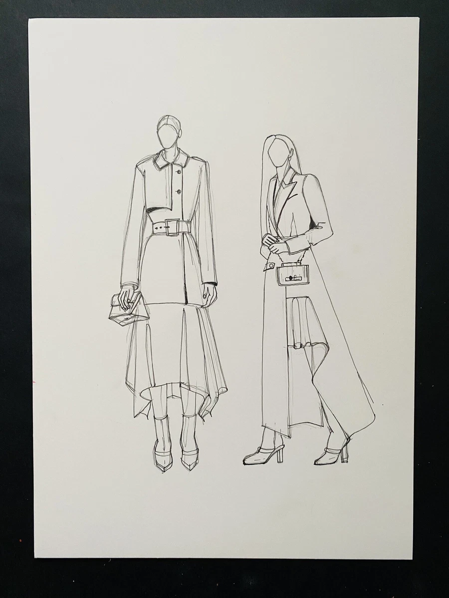 fashion illustration Original Sketch eBay