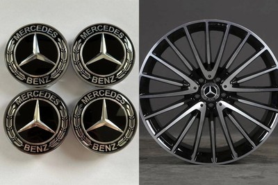 4x 68mm Mercedes-Benz Radnabendeckel Radkappen Nabendeckel New Black Felgen NEU