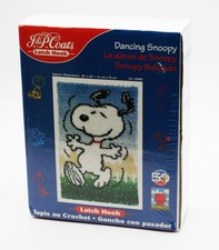 J P Coats Latch Hook Dancing Snoopy Peanuts Rug Kit 25080