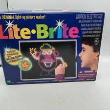 Vintage Hasbro Lite Brite 4780 Tested Working w/ Box Pegs Templates 1990s