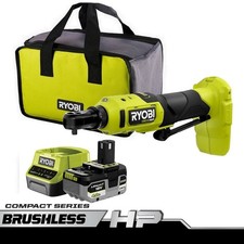 Ryobi 18V ONE+ HP Compact Brushless 1/4" High Speed Ratchet Kit 1X 4.0Ah