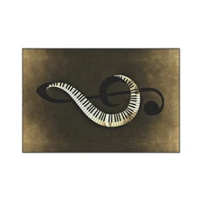 Piano Musical Note Floor Mat for Home Decor, Pianist Gift, Music Themed Rug