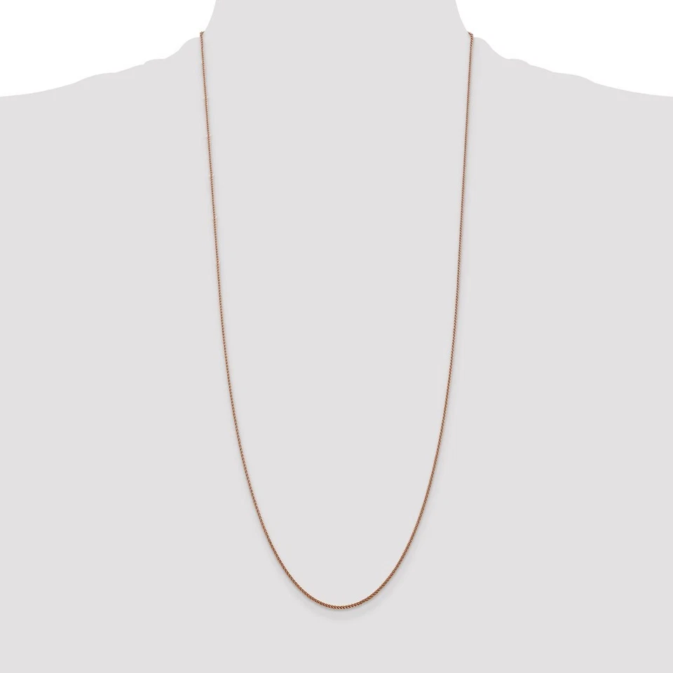 Collar de cadena de 30" de oro rosa de 14 quilates de 1,05 mm con corte de diamante con broche de langosta Foto 3 de 3