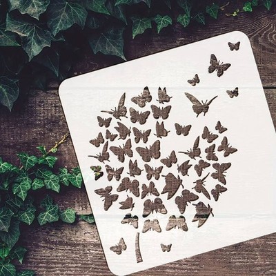 Schablone Pusteblume Schmetterling für Wand & Textil Kunststoff wiederverwendbar