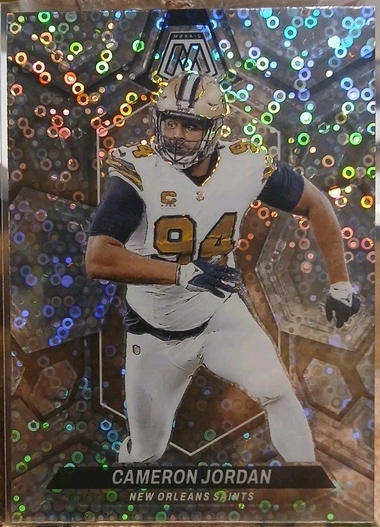 2024 Panini Mosaic - Cameron Jordan #159 No Huddle Silver Mosaic Prizm