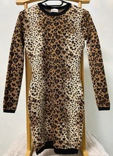 RED Valentino Leopard Knit Dress Women’s Luxury Wool Silk Blend Italy M