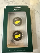 2026 Masters Set Of 2 MILLED Golf Ball Markers Set - 50 Cent Coin Size