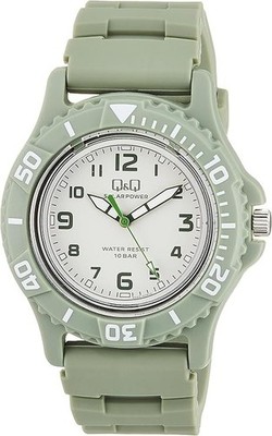 Brand New Citizen Q&Q Solar Watch E02A-005VK Green 10BAR Waterproof Unisex Japan