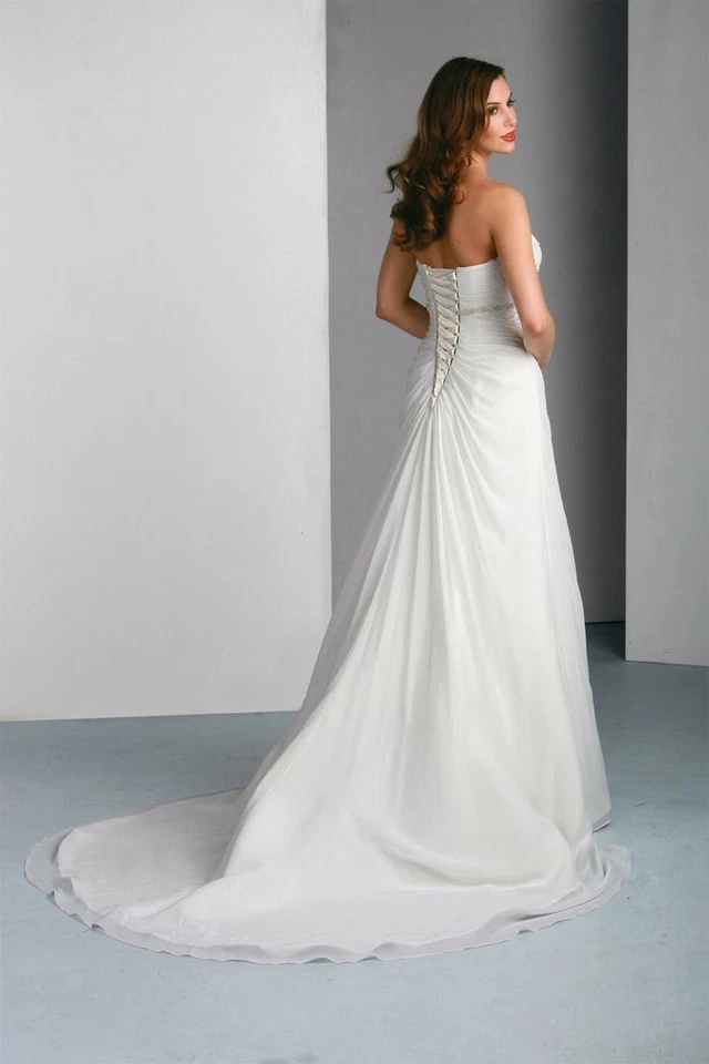 Davinci Bridal Ivory Embellished Strapless Wedding Dress Gown Size 18 $899 - Image 2 of 3