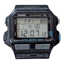 Vintage Casio Sdb-500w Digital Watch Lap Memory 30 Wr100 Module