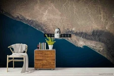 3D Satellite Aerial View Self-adhesive Removeable Wallpaper Wall Mural