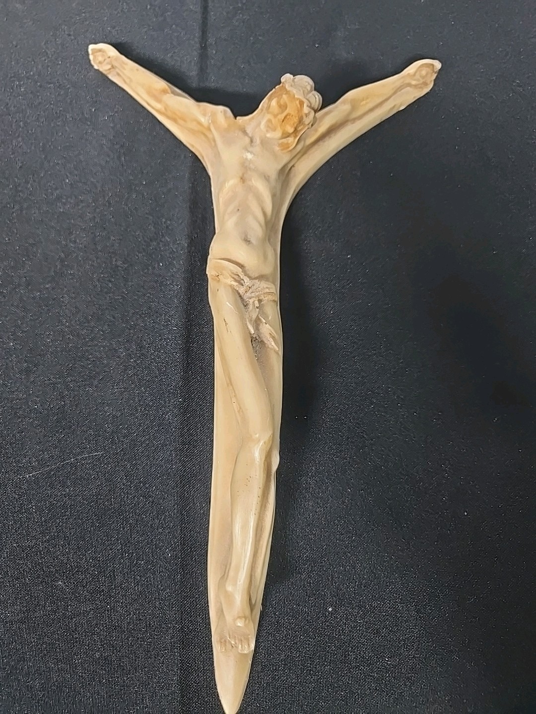 Crucifix Hand Carved Resin Jesus on the Cross Religious Christian Wall Art