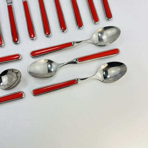 Pinti Inox Menù Posate 18 pz Coltello Forchette Cucchiaio Plastica Acciaio Inox Anni 80 - Foto 9 di 16