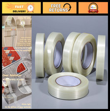 6 Pack Heavy Duty Filament Strapping Tape 1" x 60yds, Transparent Reinforced Pac