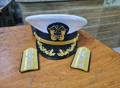 Us Navy Officer Visor Cap, US Navy Commander captain Rank Shoulder Boards