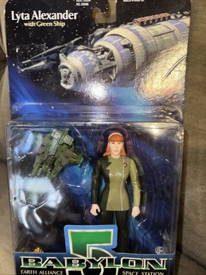 Babylon 5 Action Fig. Lyta Alexander with Green Ship Vtg Previews  1997 New