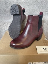 UGG Ankle Boots Size UK 3 Burgundy Brand New With Box, Immaculate Condition