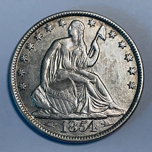 1854-O US 50C Seated Liberty Silver Half Dollar Coin