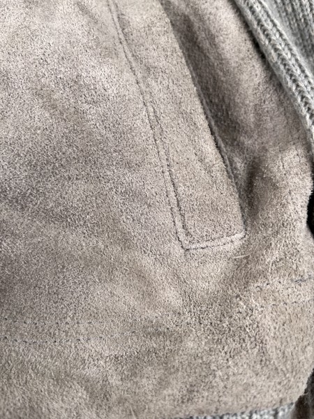 Vintage Alan Stuart Split Leather Jacket Knit Sle… - image 5