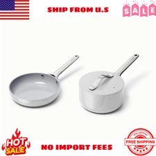 Caraway Home Nonstick Ceramic Mini Fry & Mini Sauce Pan Duo - Gray