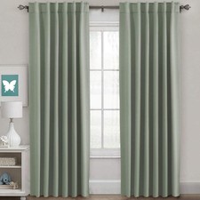 H.VERSAILTEX Blackout Curtains Thermal 52"W x 84"L Pack of 2 , Light Sage