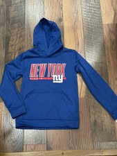 New York Giants NFL Youth Boys Blue Graphic Hoodie Large 12/14 - NWT