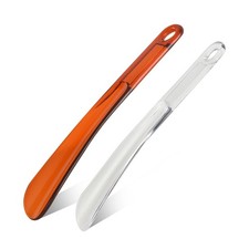 YIZIYAOH 2Pcs Shoe Horns, 9.05 Inch inch, Transparent and Brown
