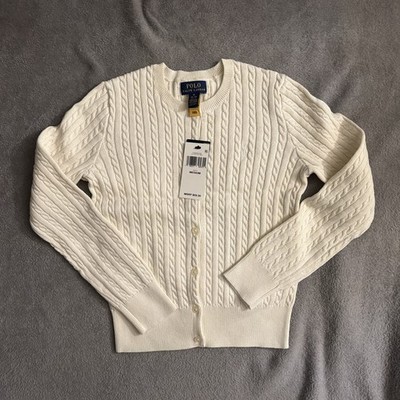 Polo Ralph Lauren Sweater Girls Size Medium 8-10 Button Down Sweater NEW