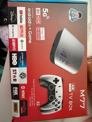 M77 4K Ultra HD Android TV Box with Dual Game Controllers