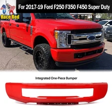 Bumper Face Bar Race Red For 2017-19 Ford F250 F350 F450 Super Duty W/O Fog Hole