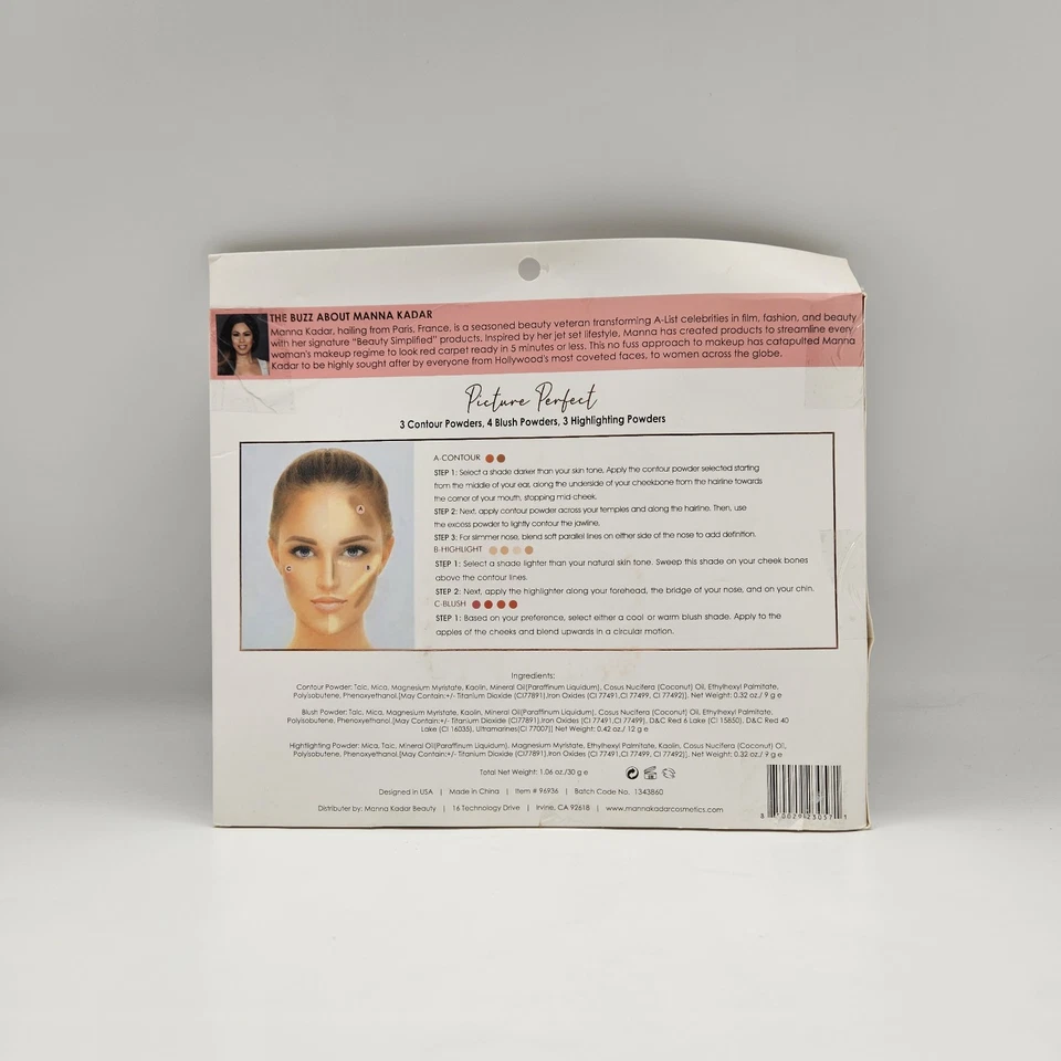 Manna Kadar PICTURE PERFECT Blush Shadow Contour Highlight 10 Shade Palette - Image 3 of 3