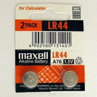 2 NEW LR44 MAXELL A76 L1154 AG13 357 SR44 303 BATTERY, Alkaline Coin
