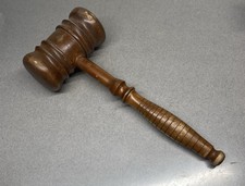 Vintage Wooden Wood Gavel Judge Auctioneer Mallet Collectible