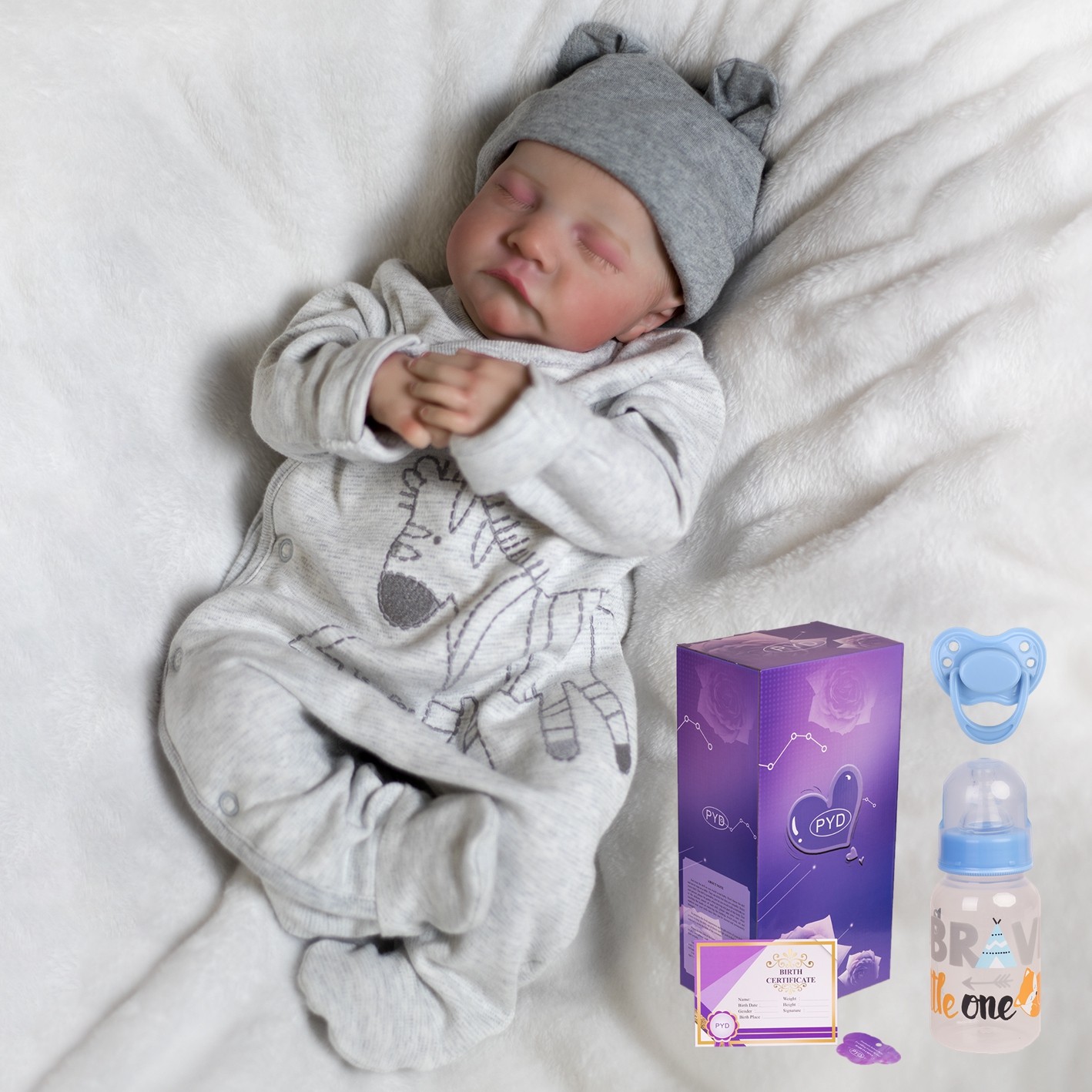 Sleeping Baby Boy Vinyl Silicone Newborn Doll Us