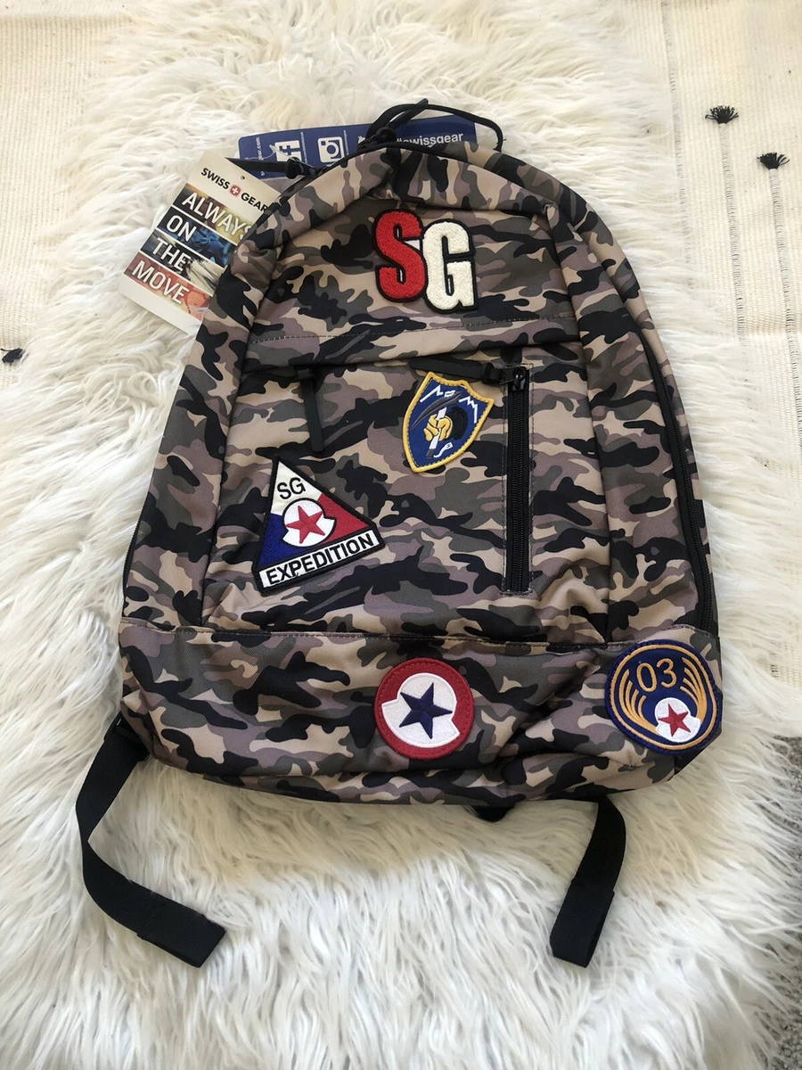 Swiss Gear 5319 Laptop Backpack With Patches. Green Camo. New With Tags.