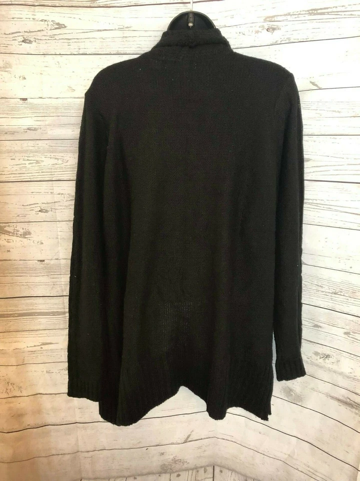 Jason Maxwell Women’s Ribbed Knit Cardigan Open Front Black Size XL - Изображение 2 из 4