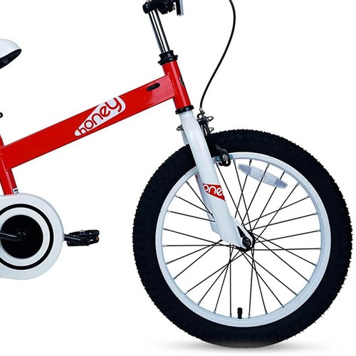 RoyalBaby Honey 18" Kids Bicycle w/ Kickstand, Adjustable Seat & Reflectors, Red - Picture 7 of 8