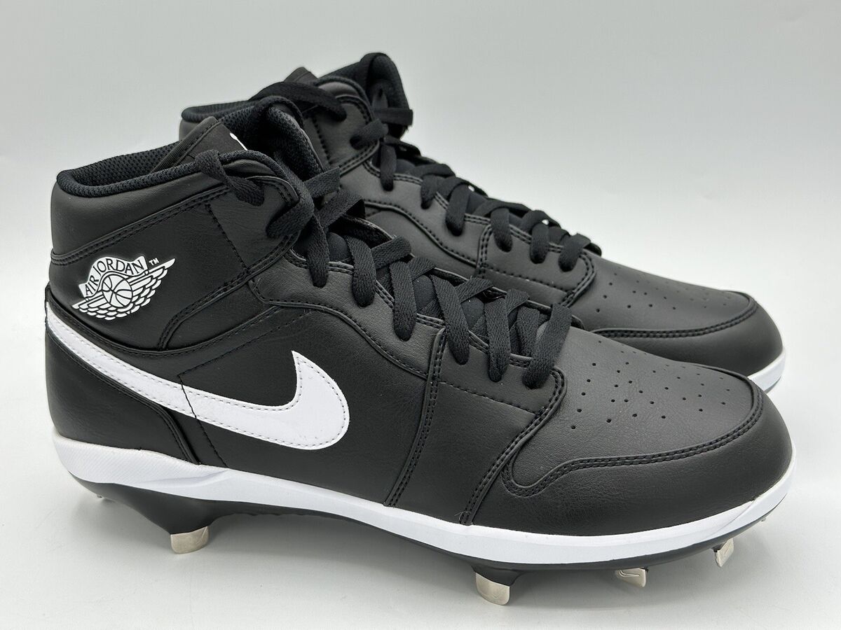 Nike Air Jordan 1 Retro Metal Black Baseball Cleat AV5355 001 Men s Size 14