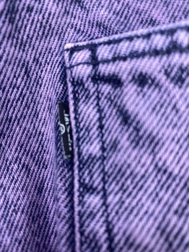 RARE Levis LINE 8 “SAMPLE GARMENT” Cropped MOM Jeans Wide Leg Indigo Purple HTF - Picture 6 of 12
