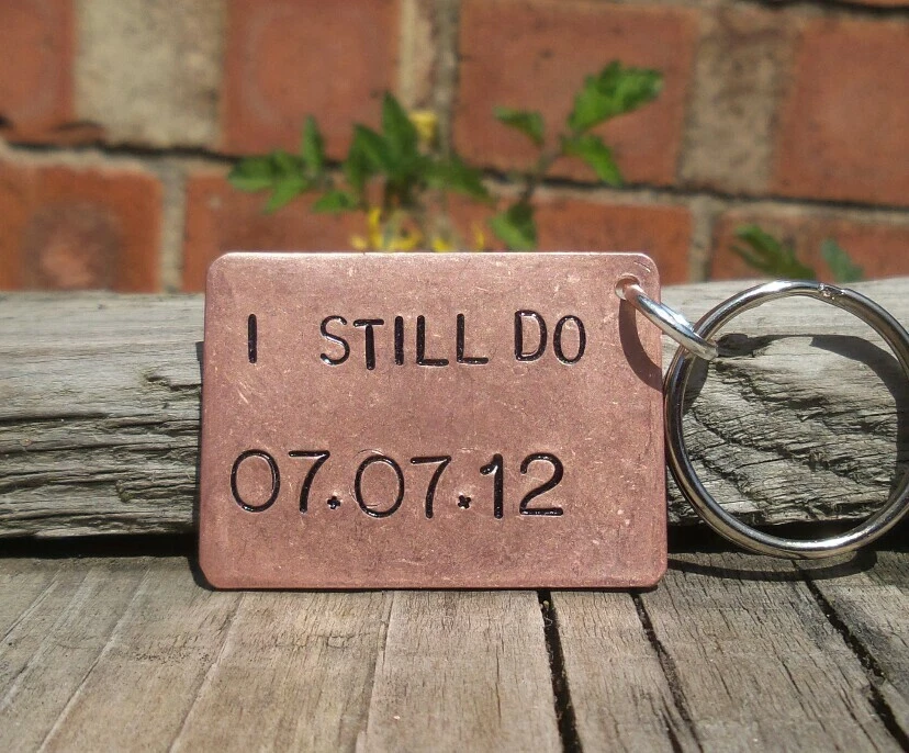 Personalised store copper keyring